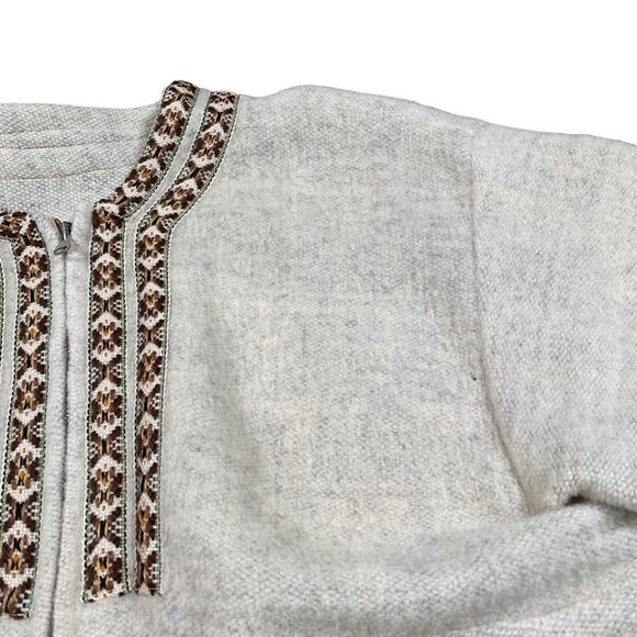 VINTAGE‎ 1960’s Wool Norwegian Zip Cardigan Handmade Sweater Sz 38 (M) - Picture 2 of 14